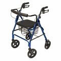 Gf Health Products Lumex Walkabout Four-Wheel Contour Deluxe Rollator, Blue RJ4805B